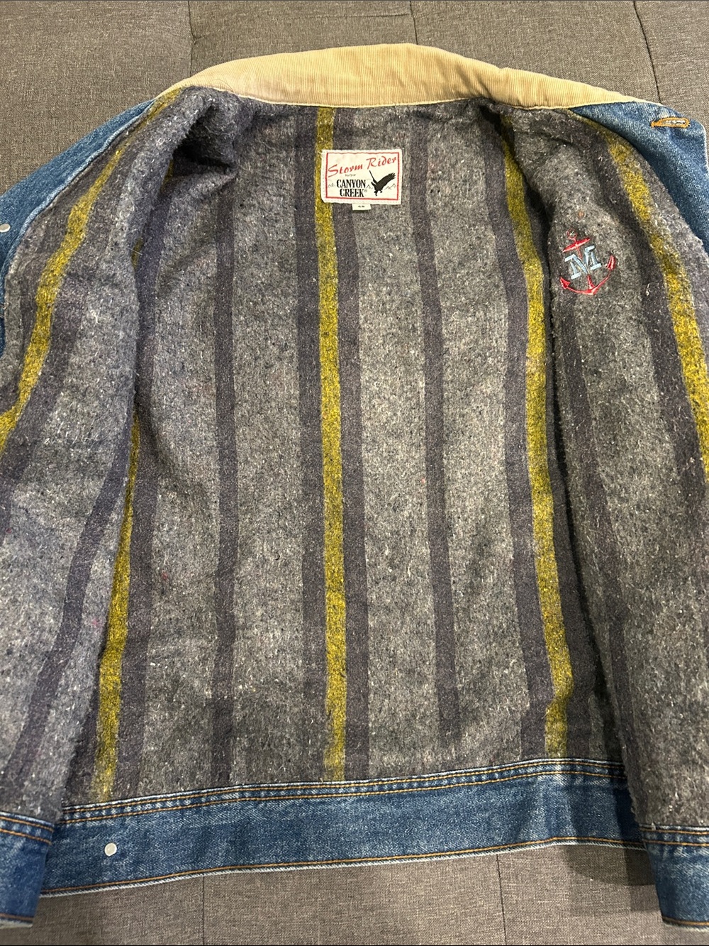 Vintage Storm Rider by Canyon Creek Blanket Lined Denim Jean Jacket Size 48 XL - Picture 4 of 16